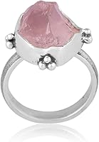 Vista 11 de Anillo trenzado de plata esterlina 925 con piedras preciosas crudas para mujer, joyería hecha a mano