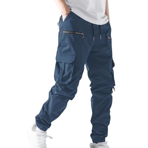 Cargo Sweatpants for Mens Classic-Fit Tactical Pants Lightweight Multi Pockets Work Pant Casual Baggy Sweatpant Men