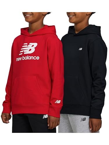 New Balance Boys Hoodie 2-Pack  Premium Comfy Cotton Blended Fleece Pullover Hoodies for Kids, Soft Boys Sweatshirts