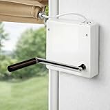 GWAEPU Enrouleur de volet roulant pour sangle : Enrouleur de transmission pour sangle de volet roulant avec poignée et sangle de 5 m en ABS et acier pour volet roulant Montage en saillie à l'intérieur