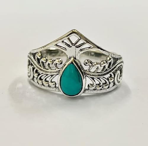 VIE Teardrop Tiara Crystal Ring, Turquoise