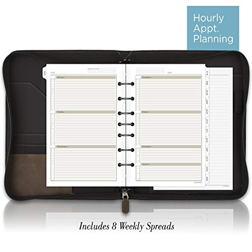 At-A-Glance Simulated Leather 2021 Undated Starter Set, 43184 Day-Timer, Desk Size, Distressed Brown (031-0140-04), 5.5 Inches X 8.5 Inches #TOP6