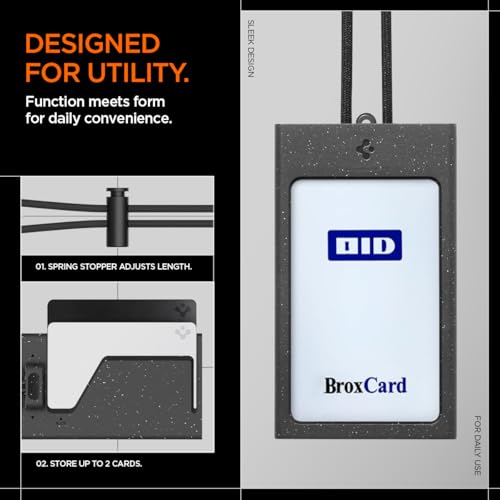 Porte badge vertical MagSlide Spigen étui carte accès noir cordon - 6