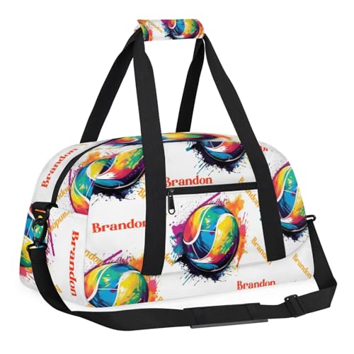Personalized Duffle-Bag for-Girls-Boys Customized Sports-Bag Carry-On-Bag Gym-Travel-Bag Football-Bag Gymnastics-Bag Colored Basketball Brandon3