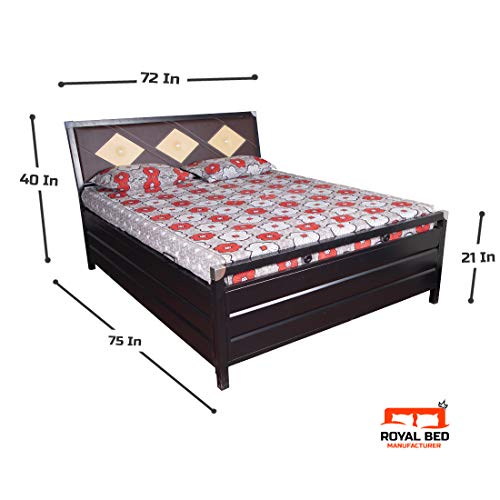Image of King Size 6X6 Metal Hydraulic Storage Bed - Matte Black Finish, No Mattress Included (75X72 INCH)