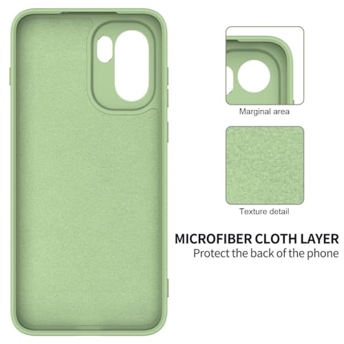 Image of DIZORO Compatible with Oneplus 15R 5G Back Cover with Upgraded Square Edges for Camera Protection Shockproof Flexible Matte Liquid Silicone Mobile Phone Case (New Matcha Green)