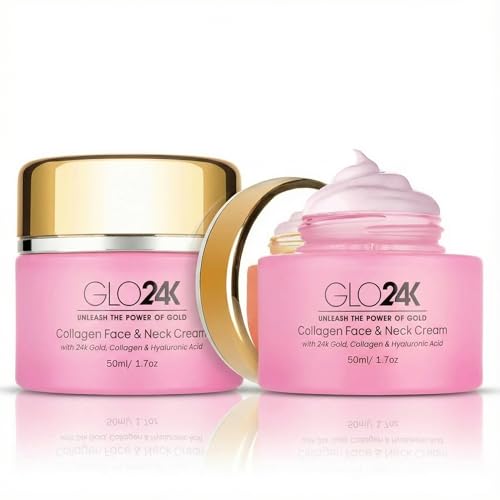 GLO24K UNLEASH THE POWER OF GOLD GLO24K Moisturizer Face Cream with 24K Gold, Vitamins – Collagen Retinol Hyaluronic Acid – Hyaluron Acid Cream for Hydration & Overnight Skin Renewal, Night Cream