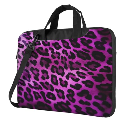 Maletín para portátil 14 pulgadas Purple Leopard unisex miniatura 1