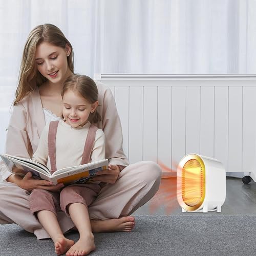 min i chauffage electrique, chauffage soufflant Électrique radiateur, chauffage d'appoint, chauffage de bureau puissant, ventilateur en céramique portable, chauffage d'espace ptc 1200 w pour bureau