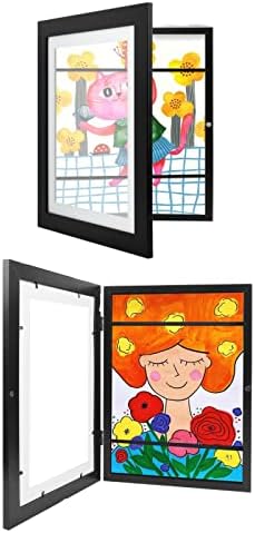 EzonYanGo Kids Art Frame 2-Pack, Kids Art Frames Front-Opening, Children Artwork Picture Frames Changeable, Artwork Display Storage Frames for Children Drawing Crafting
