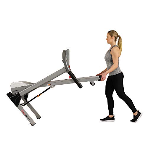 Sunny Health & Fitness Electric Folding Treadmill With Auto Incline, Lcd And Pulse Monitor, Speakers, Shock Absorb, 285 Lb Max Weight And Body Fat Calculator - Sf-T7873,Gray #TOP7