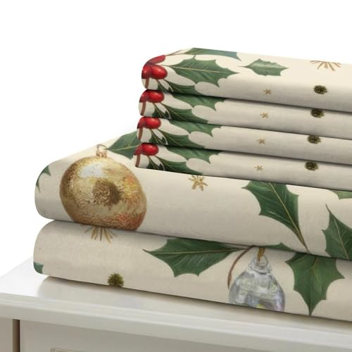 Parure de lit Noël 260x220cm avec fermeture éclair robuste en microfibre légère - 7