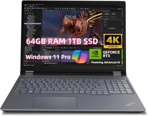 Image of NewLenovo ThinkPad P16 Gen 2 Mobile Workstation Laptop for Engineer Designer Architect, RTX 3500 Ada 12GB, Core i7-14700HX, 16 inch 4K+ (3840 x 2400) IPS 800nits, 64GB RAM 1TB SSD Fingerprint Win11 Pro