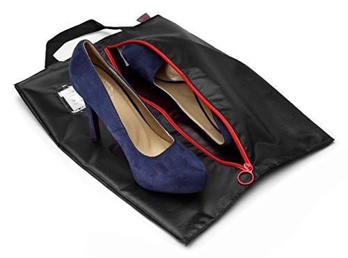 Tuff Guy Travel Shoe Bags With Drawstring And Center Divider (Black) -Set Of 4 Soft Nylon Shoe Tote Bagstravel Shoe (18" X 14") (4 Pack (16"X12")) #TOP4