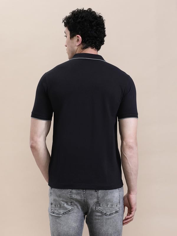 Image of CROCODILE Men Solid Polo T-Shirt | 100% Cotton | Short Sleeve | Slim Fit | Button Placket White