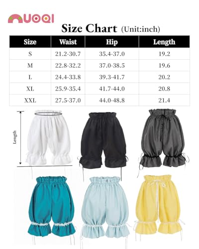 Nuoqi Women Bloomers Girls Victorian Pantaloons Renaissance Ruffle Pumpkin Pants Shorts Beige L Xl thumb #5
