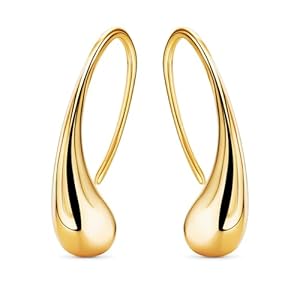 Miore 18KT chapado en oro amarillo de plata esterlina Pendientes de la gota de las mujeres. Pendientes colgantes de moda.