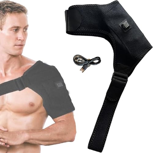 Almofada de aquecimento para ombros, cinta de ombro do manguito rotador,Cinta massageadora elétrica