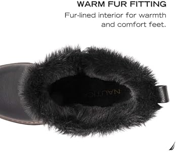 Amazon.com: Nautica Women Fur Chelsea Boots Winter Platform Chunky