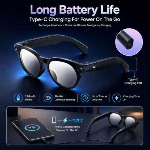 Osawalla AI Smart Glasses with Camera, 1080P HD Video, AI Assistant, Music by Osawalla - Used condition - Image 3