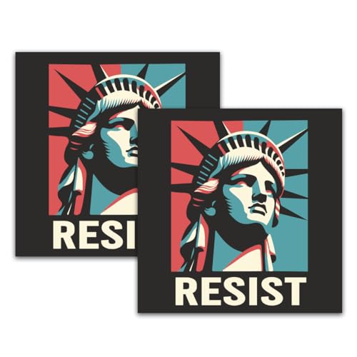 2 PCS Resist Vinyl Sticker Decal, Statue of Liberty New York Vinyl Sticker Decal – 5'' Laptop, Car, Bumper, Travel Luggage Sticker, Resist Sticker