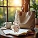 Jinshining Brown Bear Plush Keychain, Stuffed Animals Bag Pendant, Kawaii Rabbit, DIY Trinket Dog Plush Keyring Car Keychain Pink Heart Teddy Bears Automobile Accessories