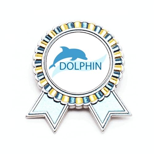 Broche dauphin cadeau idéal, médaille de vainqueur Blue Ocean en métal M