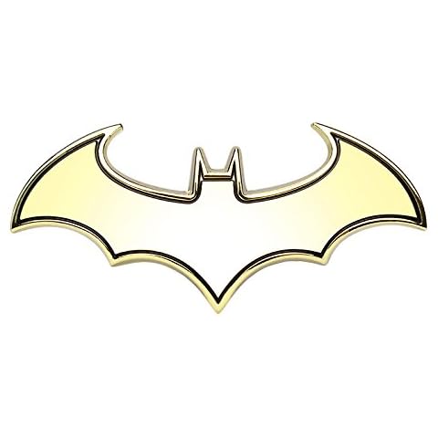 SKS Distribution® 3D Gold Stainless Steel Bat Batman Car Emblem Decal Badge Cover