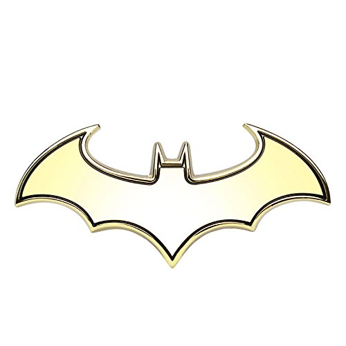 SKS Distribution® 3D Batman Chauve-Souris en Acier Inoxydable Or Haute qualité Voiture emblème Badge en Cover