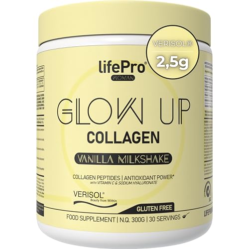 Colageno Hidrolizado Puro Verisol en Polvo con Vitamina C, Ácido Hialurónico y Zinc - 300g (30 Dosis) - Colágeno en Polvo Sin Azúcar Sabor Vainilla - Belleza desde Dentro para Piel, Cabello y Uñas