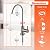 Express Water Modern Water Filter Faucet – Brushed Nickel Coke-Shaped Faucet – 100% Lead-Free Drinking Water Faucet – Compatible with Reverse Osmosis Water Filtration Systems