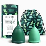 SHORDY Reusable Soft Menstrual Cups Set, Small & Large Period Cup for Women, 12 Hours Protection, Copa Menstrual for Beginners or Experienced Users, Tampon, Pads & Disc Alternative for Swimming, Yoga