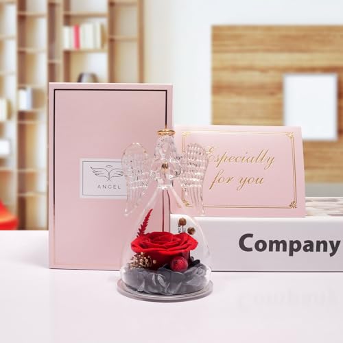 Miniatura 6 de Miofula Rosa Eterna Regalos Originales Para Mujer, Flores Preservadas Ángel Figura Regalo Cumpleaños Mujer Madre,Flor Eterna Regalos San Valentin Aniversario Pareja Mama Abuela Dia De La Madre Navidad