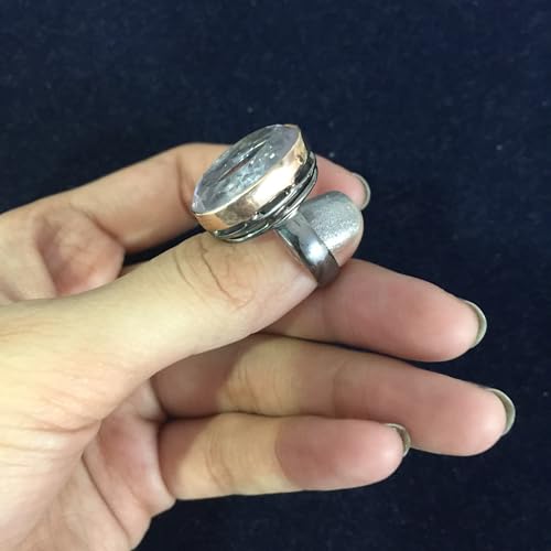 Bague améthyste argent 925 et or rose | Bijou bohème chic taille 65