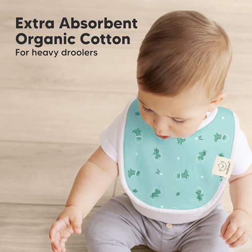 Image of 8-Pack Organic Baby Bibs for Boys, Girls - Soft Cotton Drooling and Teething Bibs for Baby Girl & Boy, Extra Absorbent, Easy to Clean & Put On for Toddler, Newborn, Infant 0-24 Months (Cosmo)