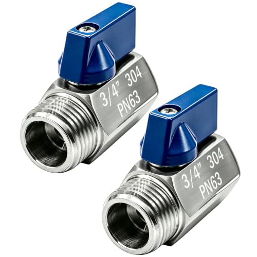 Image of Beduan 3 /4 NPT Mini Ball Valve 304 Stainless Steel Female x Male NPT Thread Shut-Off Valve(Pack of 2)