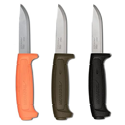 Morakniv Basic 511 Fixed Blade Knife w/Molded Polymer Sheath Black, Green & Orange Combo