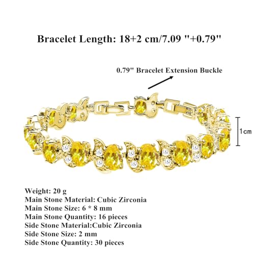 Image of LMXXVJ Fashion Tennis Bracelet Created Emerald White Gold Plated Charm Bracelet Gifts Jewelry for Women