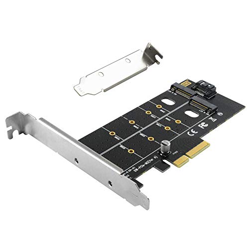 GODSHARK Dual M.2 PCIe Adapter, M.2 NVME SSD (M Key) or M.2 SATA SSD (B Key) 22110 2280 2260 2242 2230 to PCI-e 3.0 x4 Host Controller Expansion Card with Low Profile Bracket for PC Desktop - Thumbnail 4