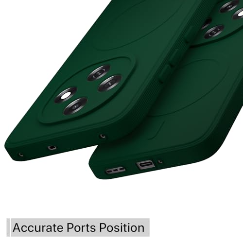 Image of Pikkme Back Cover for Oppo F31 Pro 5G Soft Matte Silicone Mag-Safe Design (Mag-Safe Not Support) Camera Protection | Slim Fit Bumper Cover (Green)