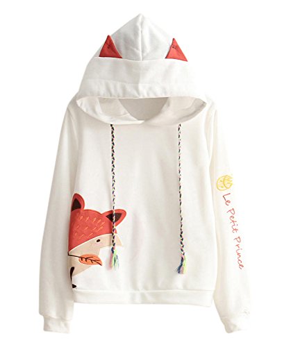 Cosplay Anime Bunny Emo Girls Sweater Hoodie Ears Costume Panda Cat Emo Bear Jacket T Shirt Top Shirt (Fox)