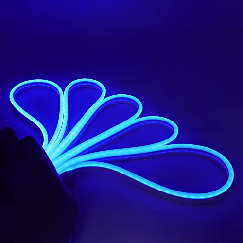 Wisada 1M LED Neon Rope Light with On/Off, Blue Light Waterproof Flexible LED Strip Light, DIY Design - Image 2