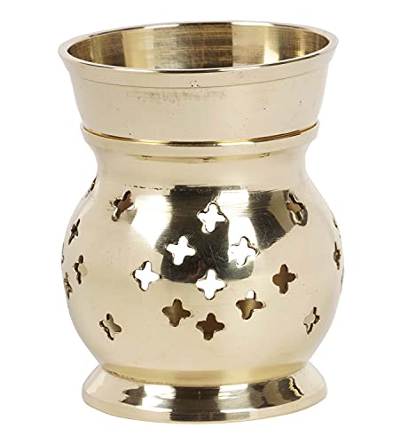 IBA Indianbeautifulart Laton Dorado Quemador De Aceite De Aromaterapia Mo¡s Co¡Lidas Aceite De Decoracion para El Hogar Te Vela Ligera De Aceites Esenciales Difusor del Aroma