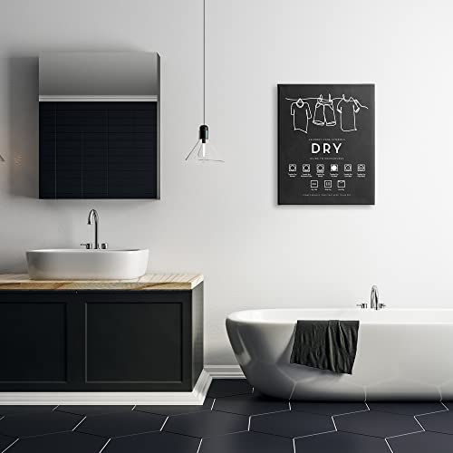 Image of Stupell Industries Laundry Symbol Chart, 24 x 30 Inch Canvas Wall Art | Stupell Industries . By Lettered and Lined . Ready to hang . Clean diagram style for bath and laundry rooms . Made in USA