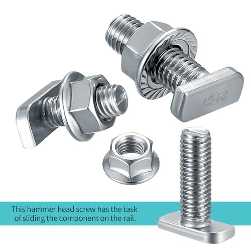 T Slot Bolts, M8 x 20mm Hammer Head Bolt T Screws - Image 3