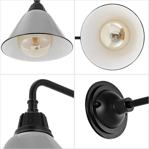 Image of JONATHAN Y Croydon 1-Light Gooseneck Barn Sconce 9.63 inch, Gray