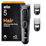 Braun Tagliacapelli Uomo Series 5, Macchinetta per Capelli +3 Strumenti Di Styling, Lama A...