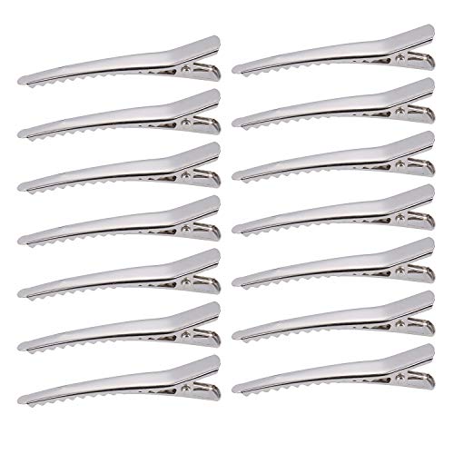 Bekith 200 Pack 2.36 inches Hair Clips, Metal Alligator Teeth Prongs Clips Holders Hairdressing Salon Hair Grip