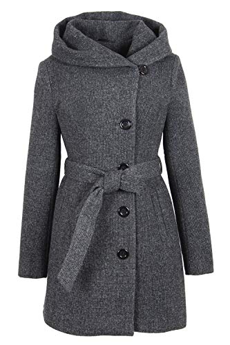 Grimada Damen Jacke Wollmantel Wolljacke COOTIC mit Kapuze (38, stone) 1281-2 Cover