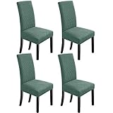 NORTHERN BROTHERS Dining Chair Covers Stretch Chair Slipcovers, 4 Pack Slip Covers for a Dining Chair Removable Washable Parsons Kitchen Chair Covers, Dark Cyan